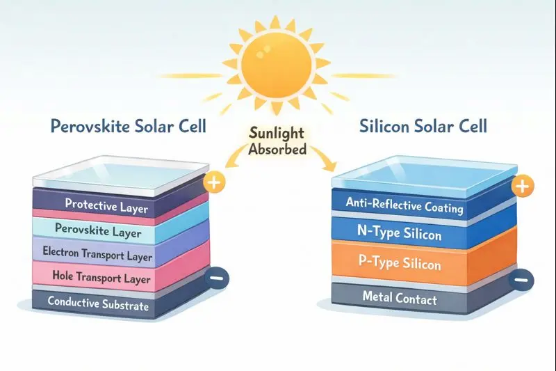 Perovskite solar cells vs silicon solar cells comparison