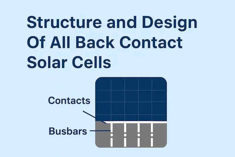 Structure and design of all back contact solar cells
