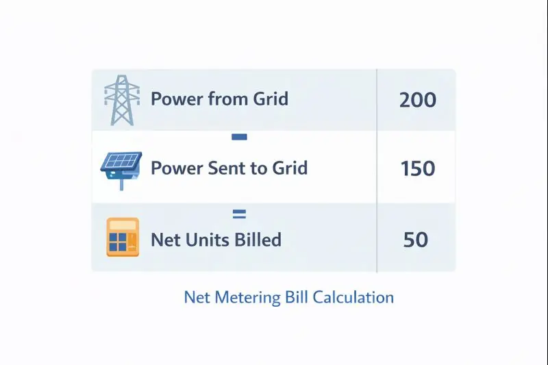 net metering bill calculation import export